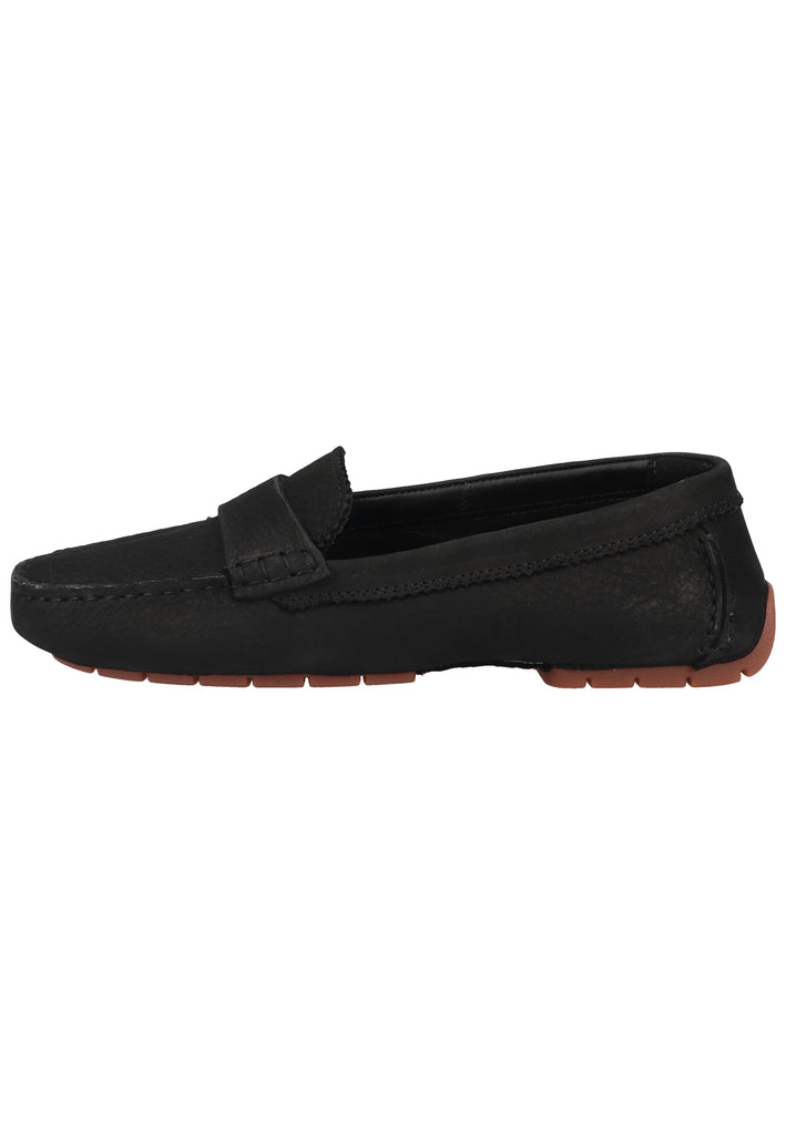 Clarks Mokassin Nubukleder Schwarz - surf4shoes