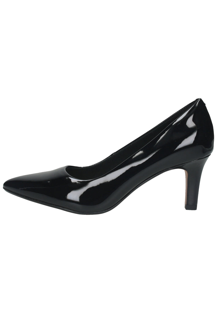 Clarks Pumps Lederimitat Schwarz Lack - surf4shoes