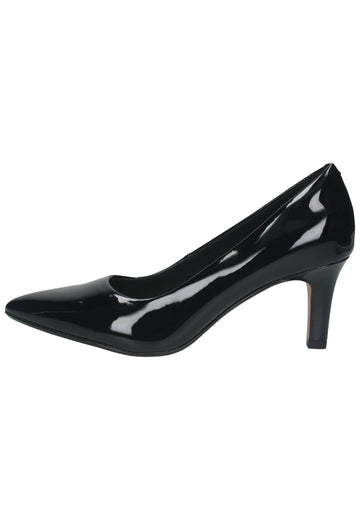 Clarks Pumps Lederimitat Schwarz Lack - surf4shoes