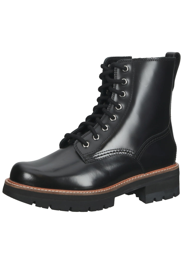 Clarks Stiefelette Glattleder Schwarz - surf4shoes