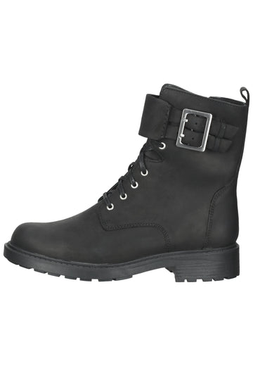 Clarks Stiefelette Leder Schwarz Warmfutter - surf4shoes