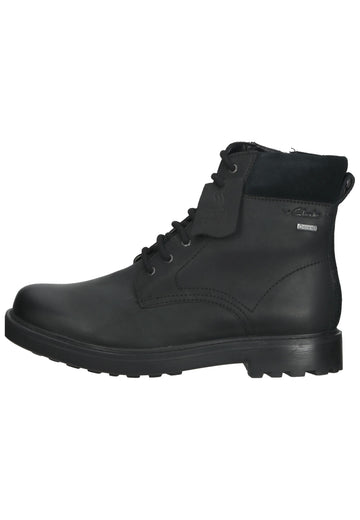 Clarks Stiefelette Leder Schwarz - surf4shoes