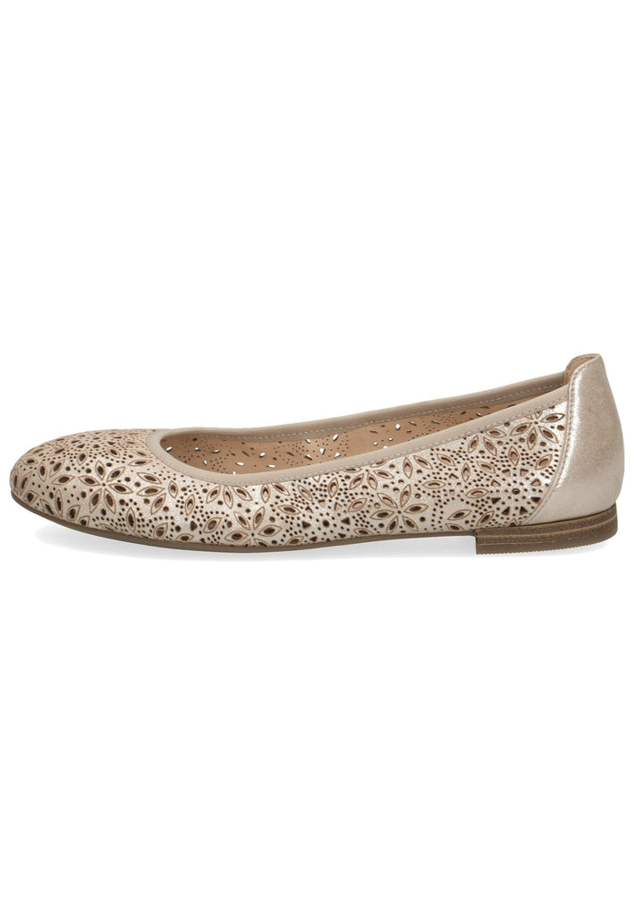 Caprice Ballerinas Leder Taupe - surf4shoes