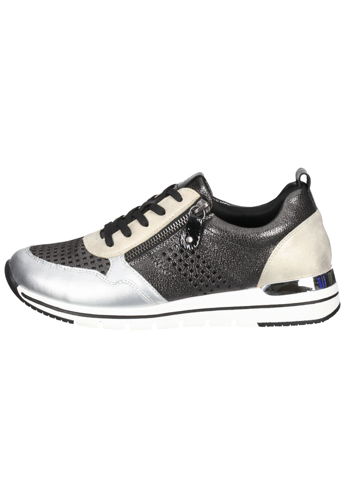 Remonte Sneaker Glattleder Schwarz/Silber - surf4shoes