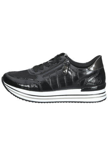 Remonte Sneaker Lederimitat Schwarz - surf4shoes