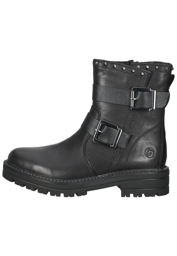 Remonte Stiefelette Glattleder Schwarz Warmfutter - surf4shoes