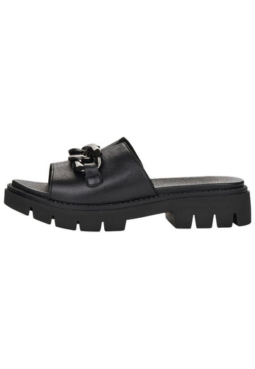 Remonte Pantoletten Leder Schwarz - surf4shoes