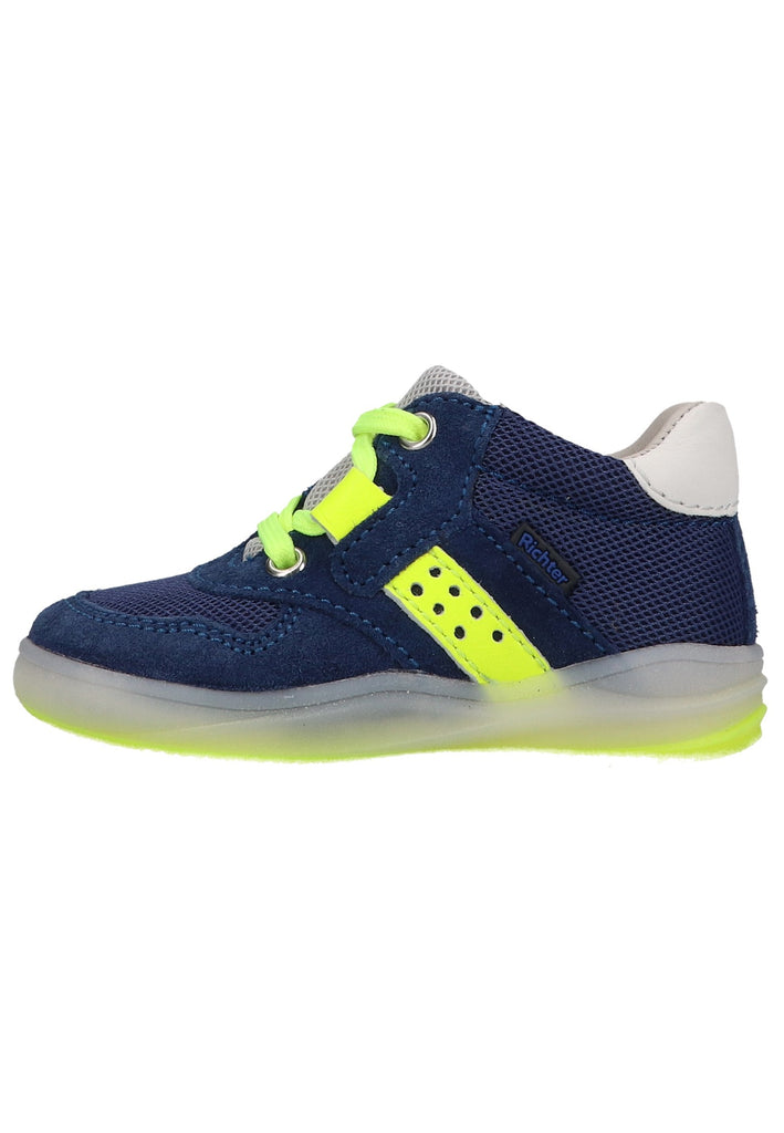 Richter Halbschuhe Veloursleder/Textil Blau/Gelb - surf4shoes