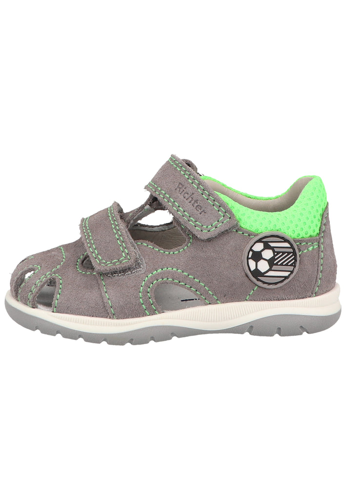 Richter Halbschuhe Veloursleder/Textil Grau/Grün - surf4shoes