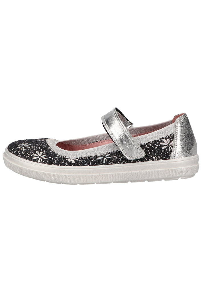 Richter Ballerinas Lederimitat/Textil Schwarz/Silber - surf4shoes