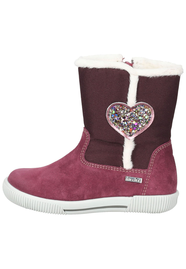 Richter Stiefel Veloursleder Rot Warmfutter - surf4shoes