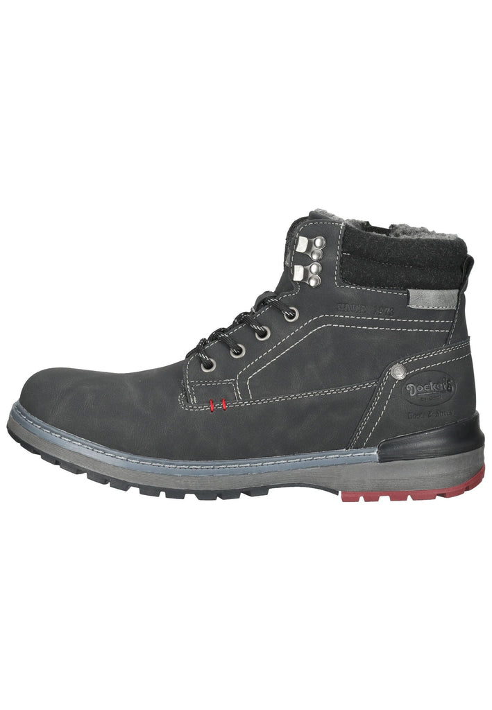 Dockers Stiefelette Lederimitat Schwarz/Grau Warmfutter - surf4shoes