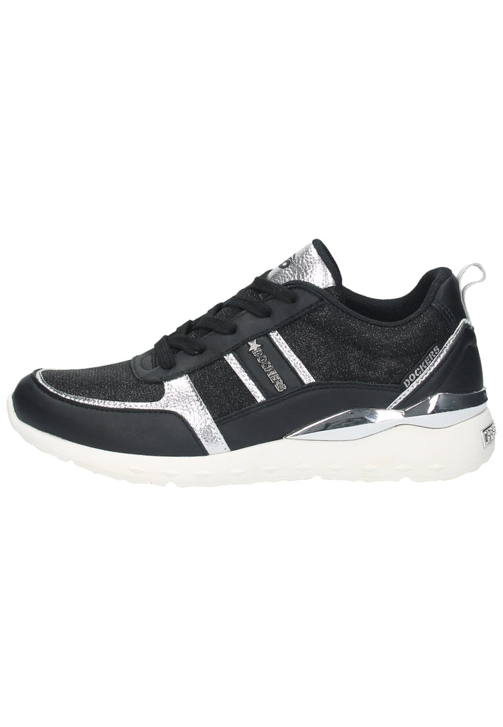 Dockers Sneaker Lederimitat Schwarz/Silber - surf4shoes