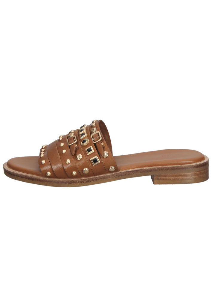 Bronx Pantoletten Leder Mittelbraun - surf4shoes