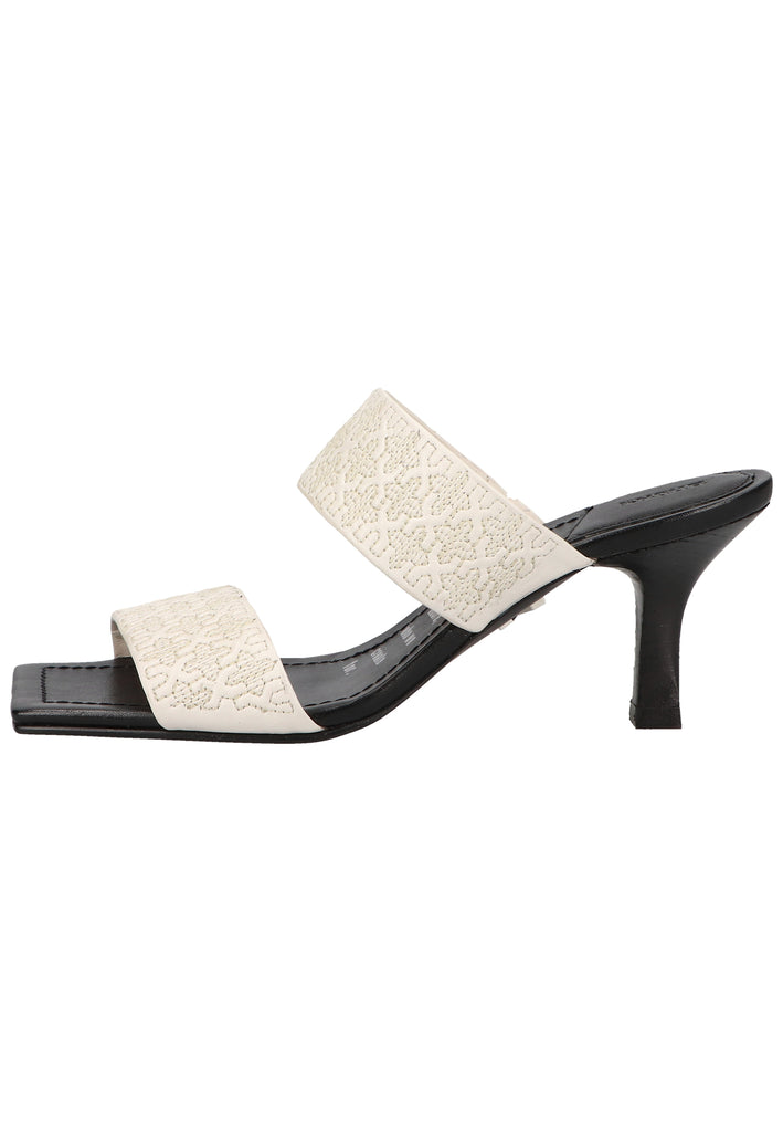 Bronx Pantoletten Leder Schwarz/Weiß - surf4shoes