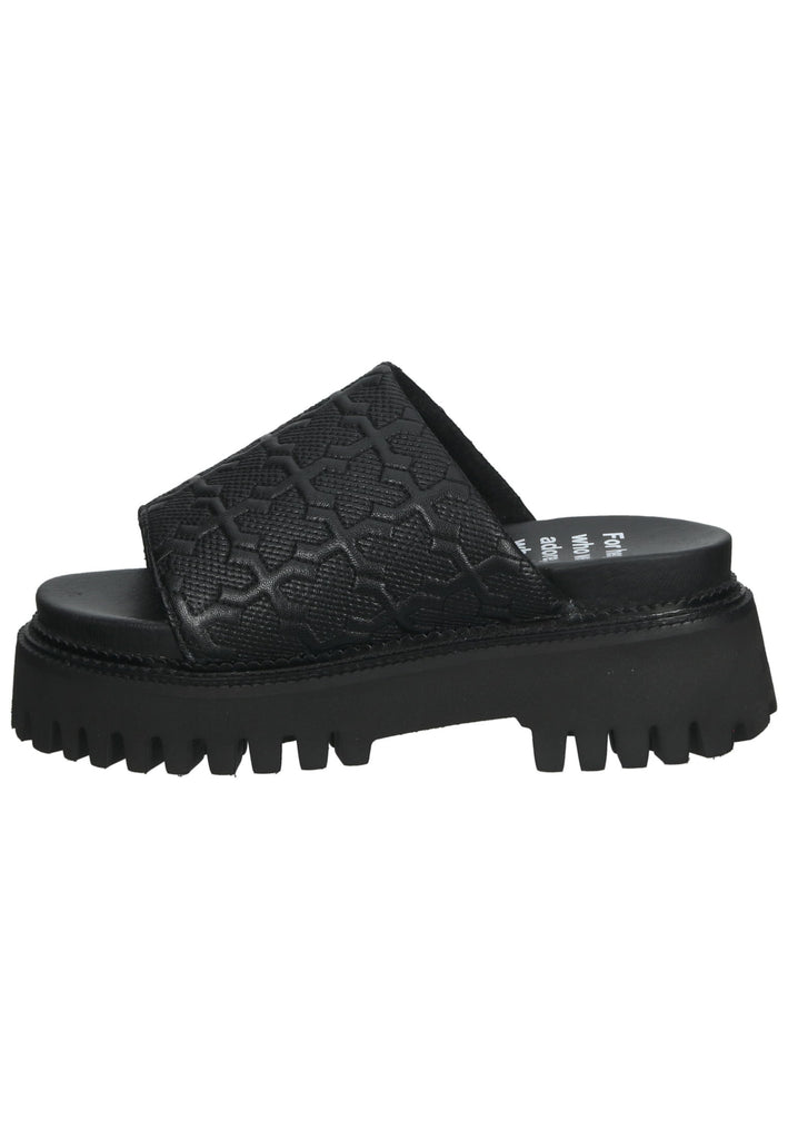 Bronx Pantoletten Leder Schwarz - surf4shoes