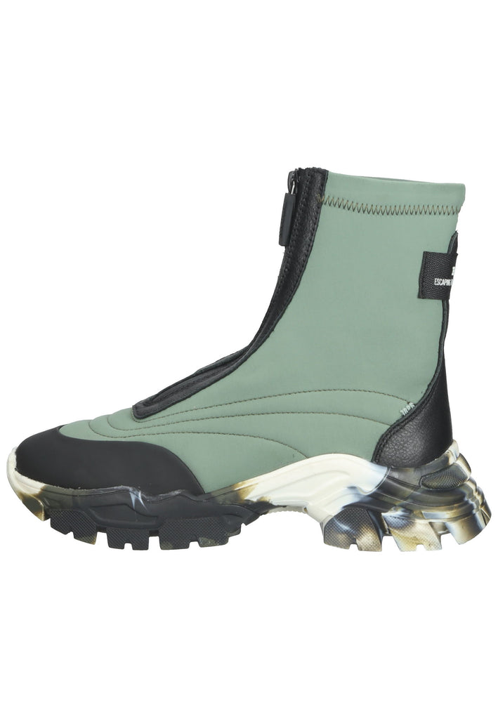 Bronx Stiefelette Lederimitat/Textil Schwarz/Grün - surf4shoes