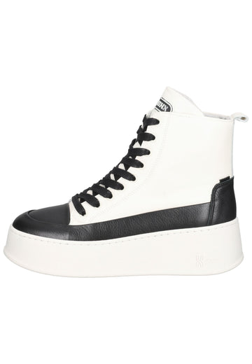 Bronx Stiefelette Nappaleder Schwarz/Weiß - surf4shoes