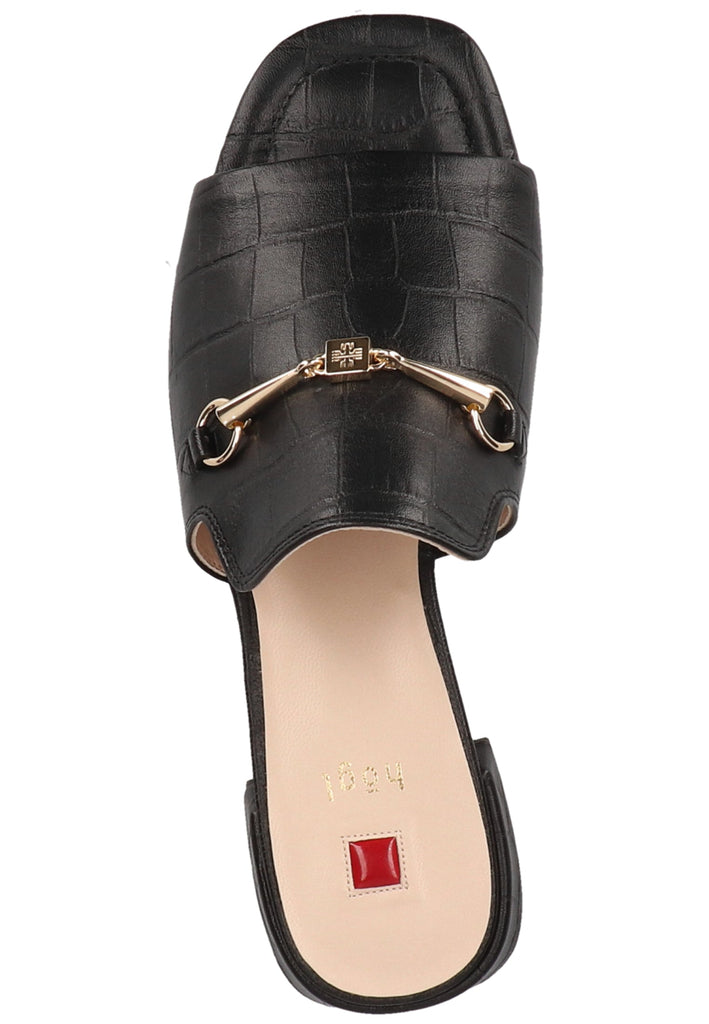 Högl Pantoletten Leder Schwarz - surf4shoes