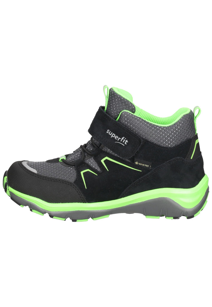 Superfit Stiefelette Veloursleder Schwarz/Grün - surf4shoes