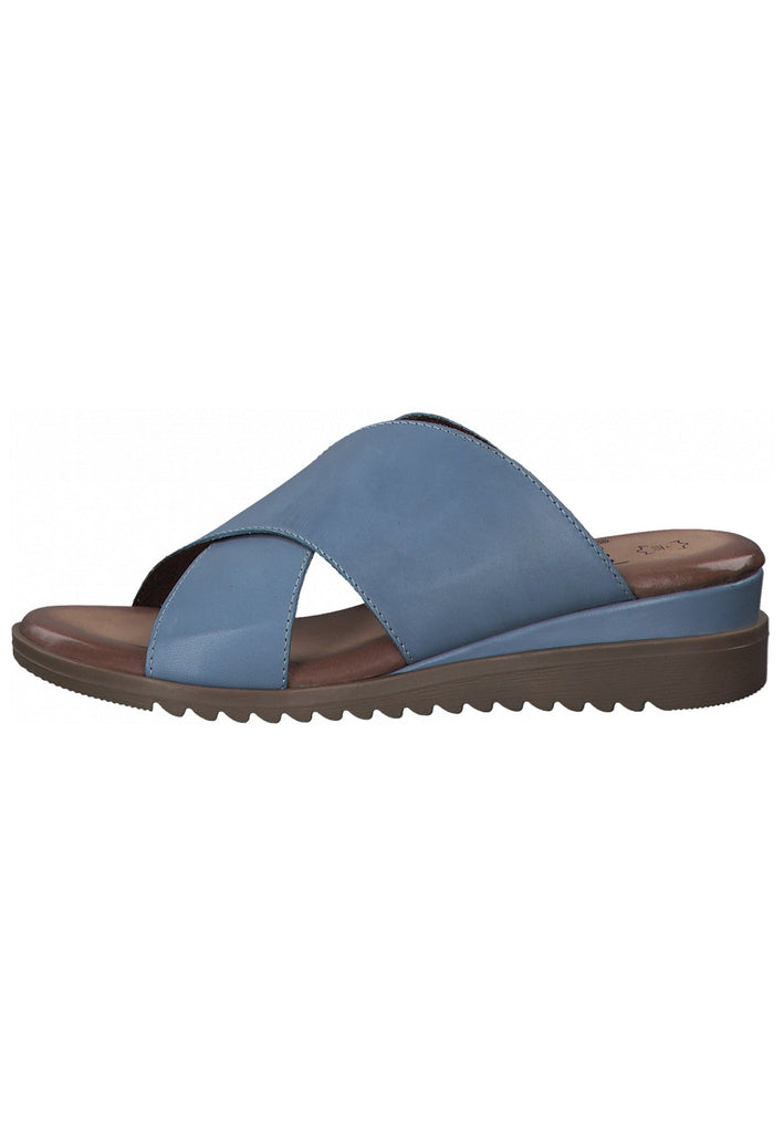 Jana Pantoletten Leder Hellblau - surf4shoes