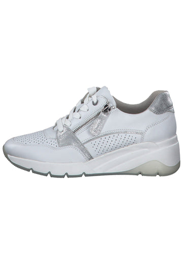 Jana Sneaker Leder Weiß/Silber - surf4shoes