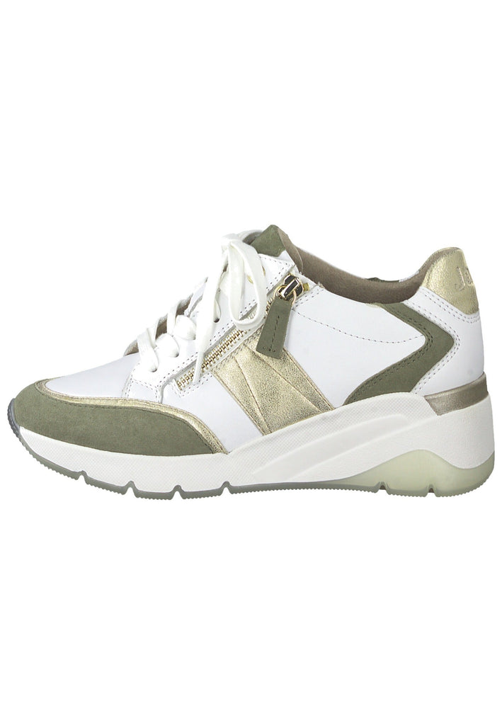 Jana Sneaker Leder Weiß/Grün - surf4shoes
