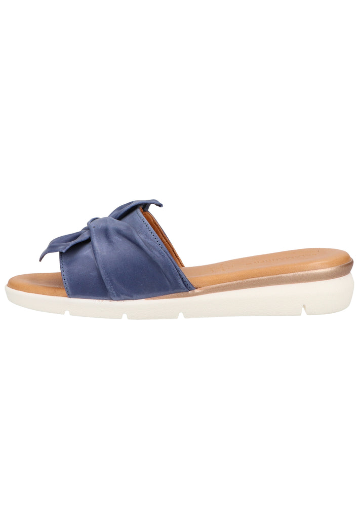 Salamander Pantoletten Leder Blau - surf4shoes