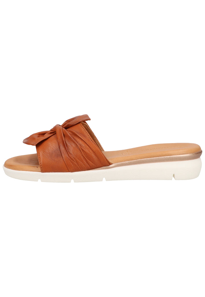 Salamander Pantoletten Leder Cognac - surf4shoes