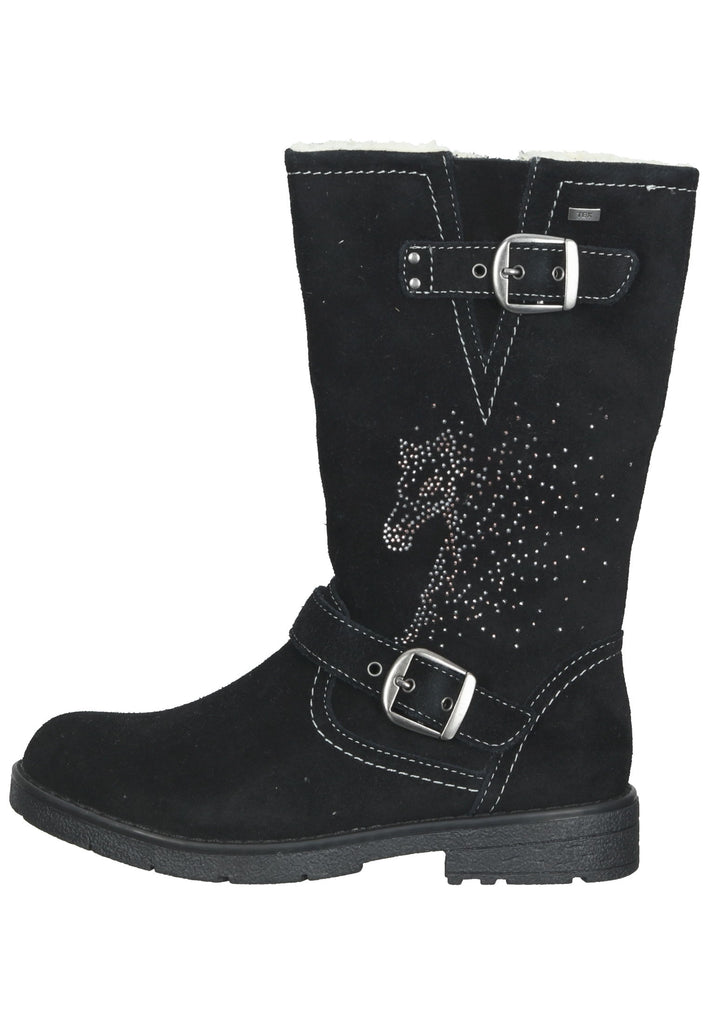 Lurchi Stiefelette Veloursleder Schwarz Warmfutter - surf4shoes