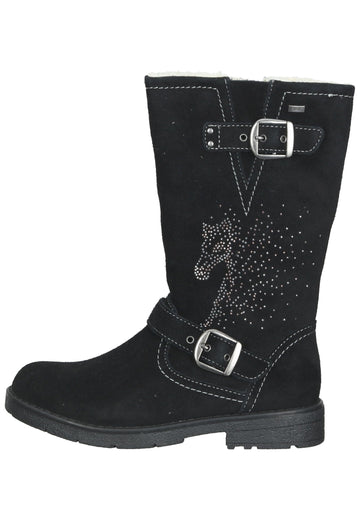 Lurchi Stiefelette Veloursleder Schwarz Warmfutter - surf4shoes