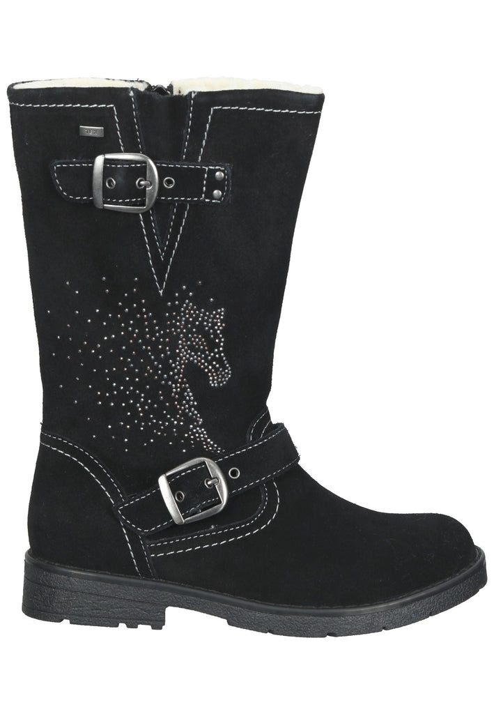 Lurchi Stiefelette Veloursleder Schwarz Warmfutter - surf4shoes