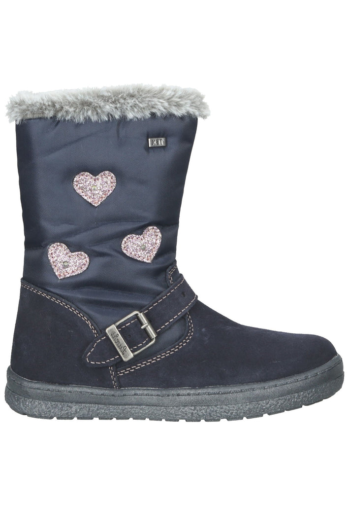 Lurchi Stiefelette Veloursleder Navy Warmfutter - surf4shoes