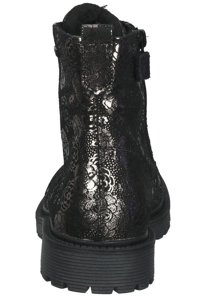 Lurchi Stiefelette Veloursleder Schwarz Flower - surf4shoes