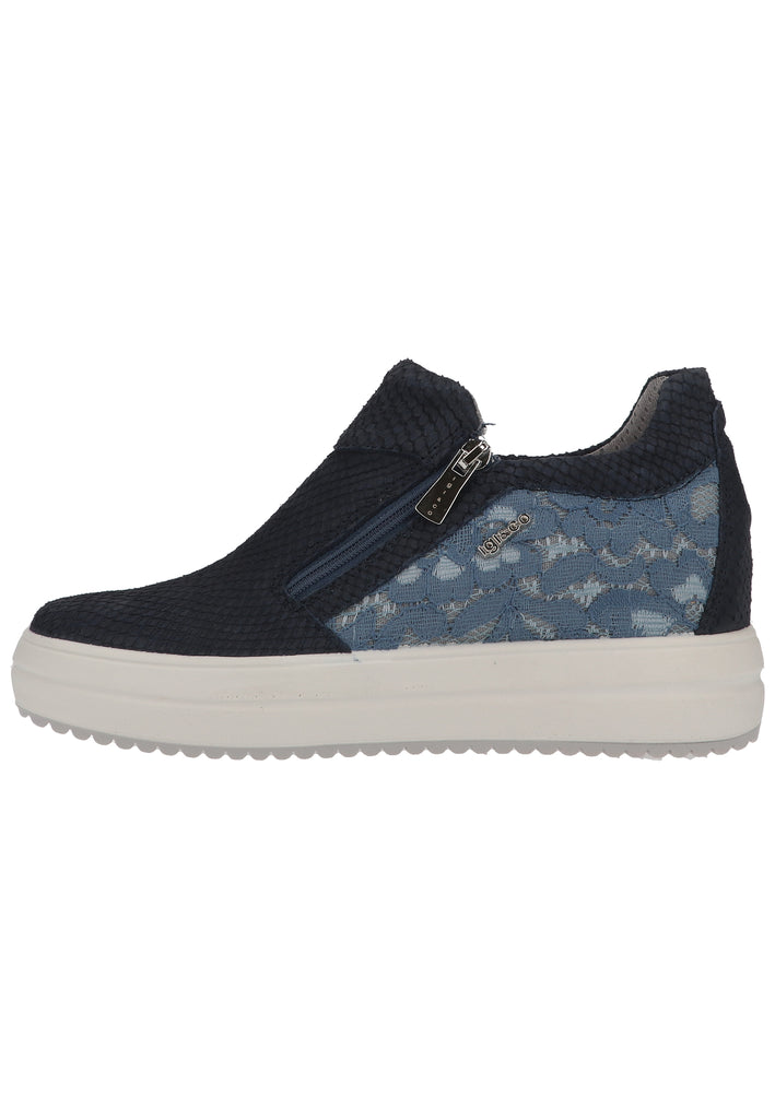 IGI&CO Sneaker Nubukleder/Textil Blau - surf4shoes