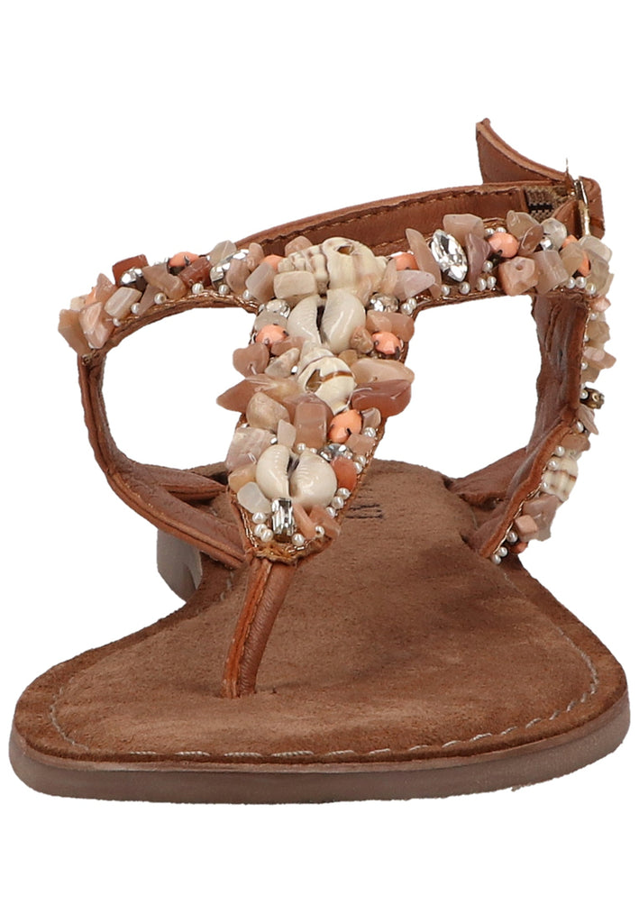 Lazamani Zehensteg Leder/Textil Tan - surf4shoes