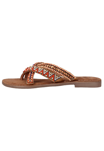 Lazamani Zehensteg Textil Tan - surf4shoes