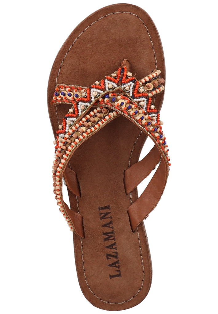 Lazamani Zehensteg Textil Tan - surf4shoes