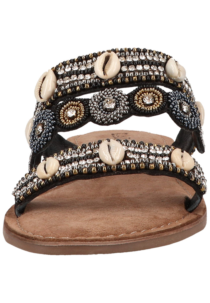 Lazamani Pantoletten Lederimitat/Textil Schwarz - surf4shoes