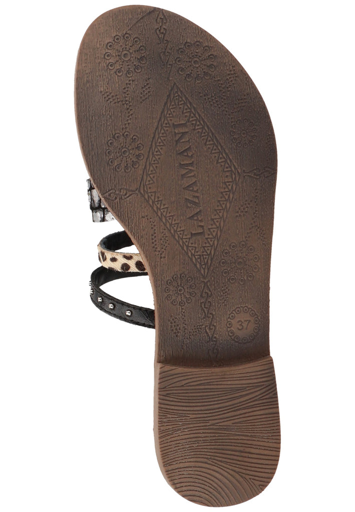 Lazamani Pantoletten Leder/Synthetik Schwarz - surf4shoes