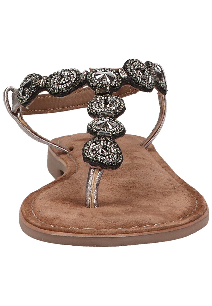 Lazamani Zehensteg Leder/Textil Schwarz - surf4shoes