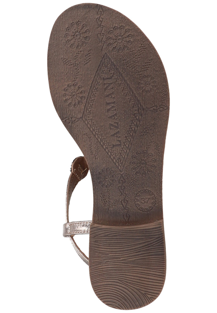 Lazamani Zehensteg Leder/Textil Schwarz - surf4shoes