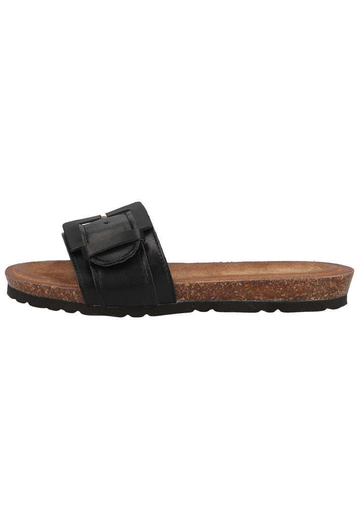 Lazamani Pantoletten Leder Schwarz - surf4shoes