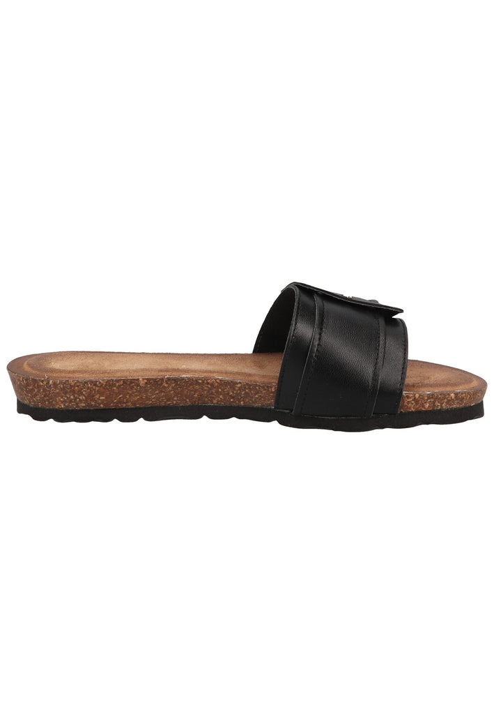 Lazamani Pantoletten Leder Schwarz - surf4shoes