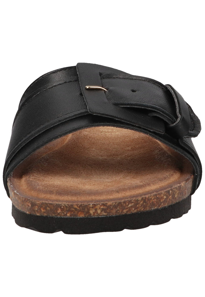 Lazamani Pantoletten Leder Schwarz - surf4shoes