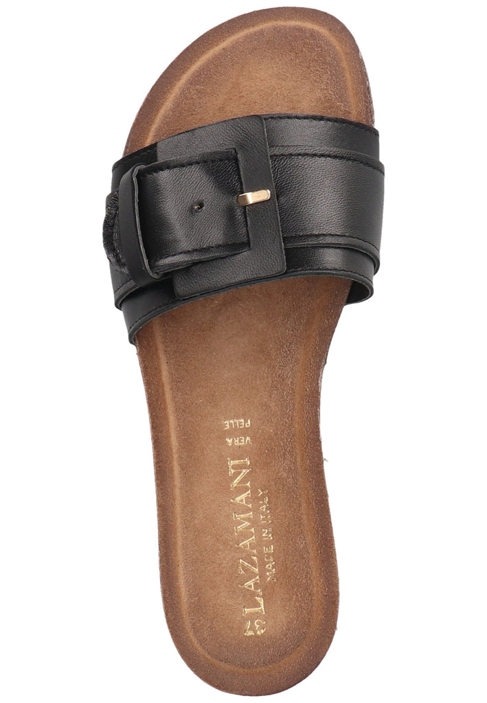 Lazamani Pantoletten Leder Schwarz - surf4shoes