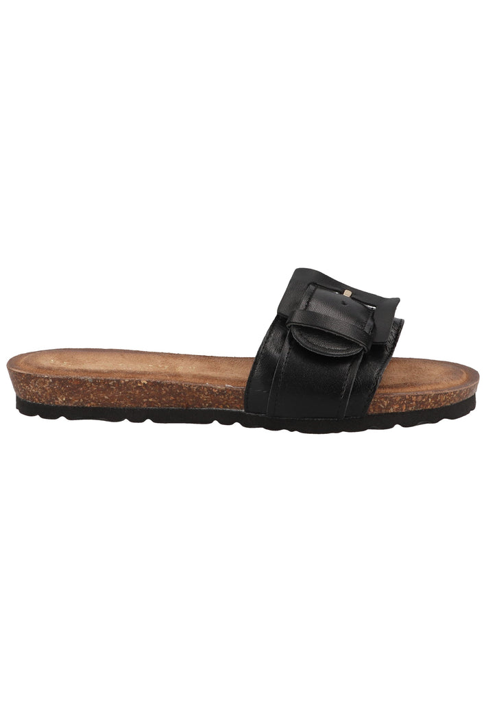 Lazamani Pantoletten Leder Schwarz - surf4shoes