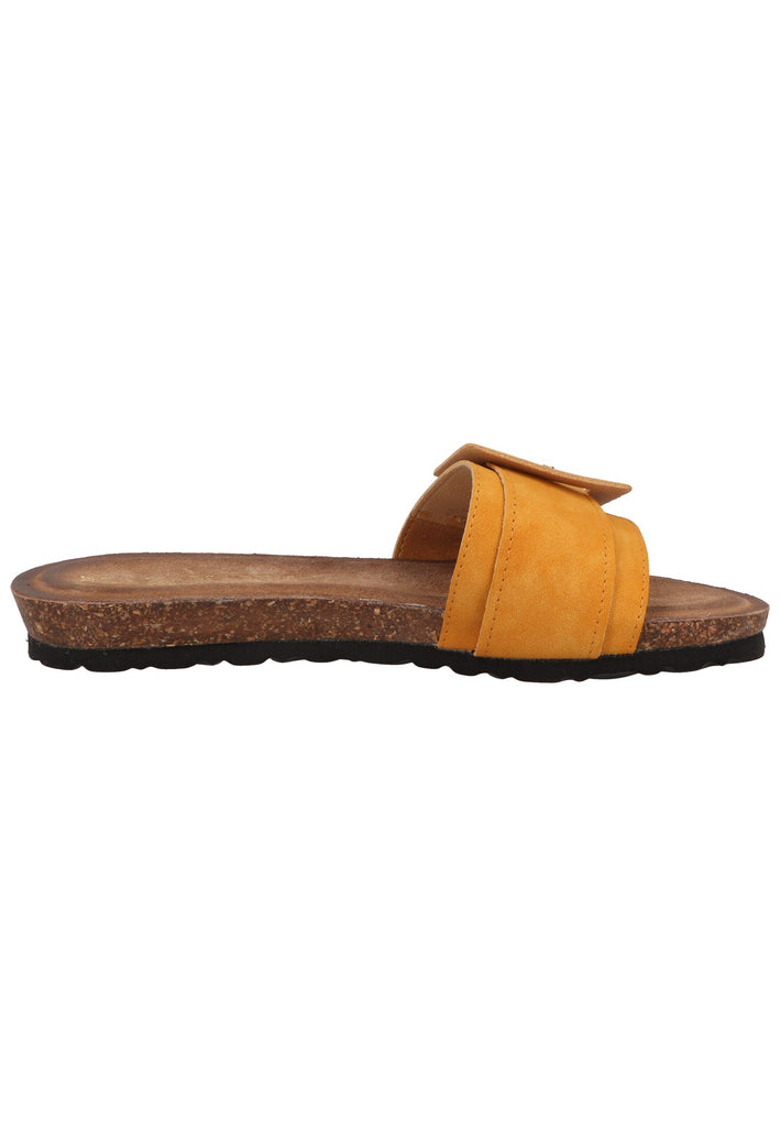 Lazamani Pantoletten Veloursleder Gelb - surf4shoes