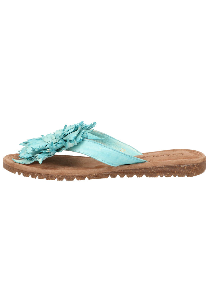 Lazamani Zehensteg Leder Hellblau - surf4shoes