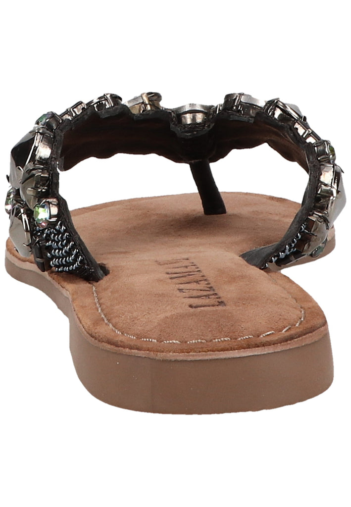 Lazamani Zehensteg Lederimitat/Textil Schwarz - surf4shoes